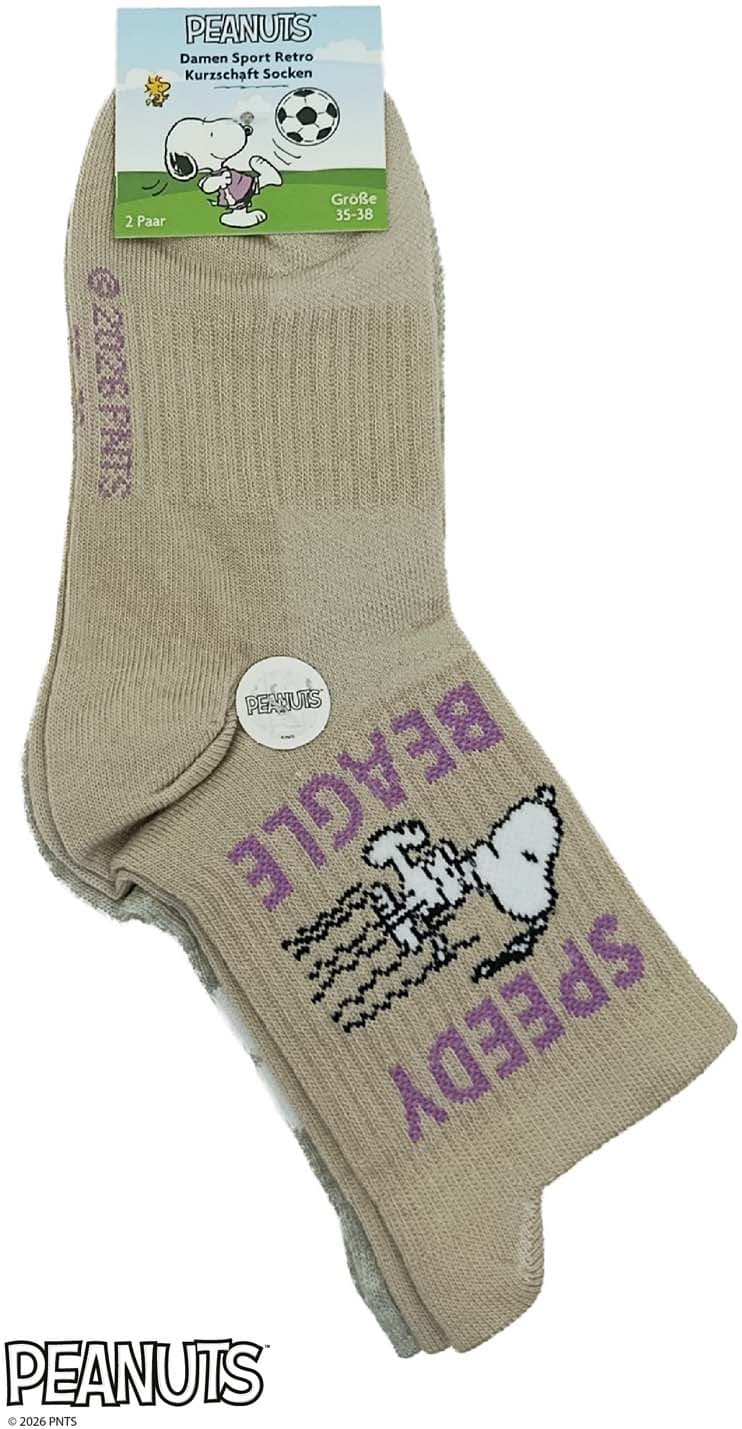 Peanuts Damen Kurzsocken Retro 2er Pack