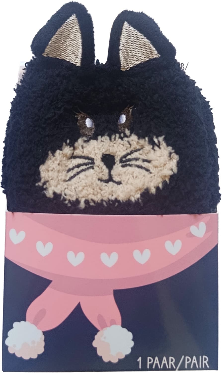 Damen Kuschelsocken mit 3D Design Katze
