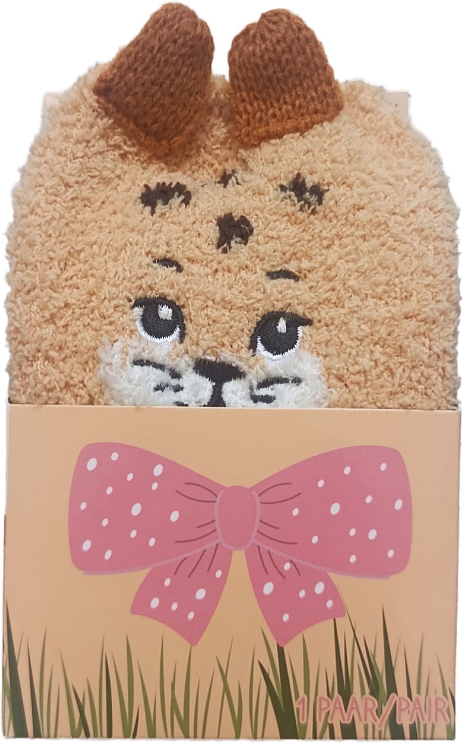 Damen Kuschelsocken mit 3D Design Leo