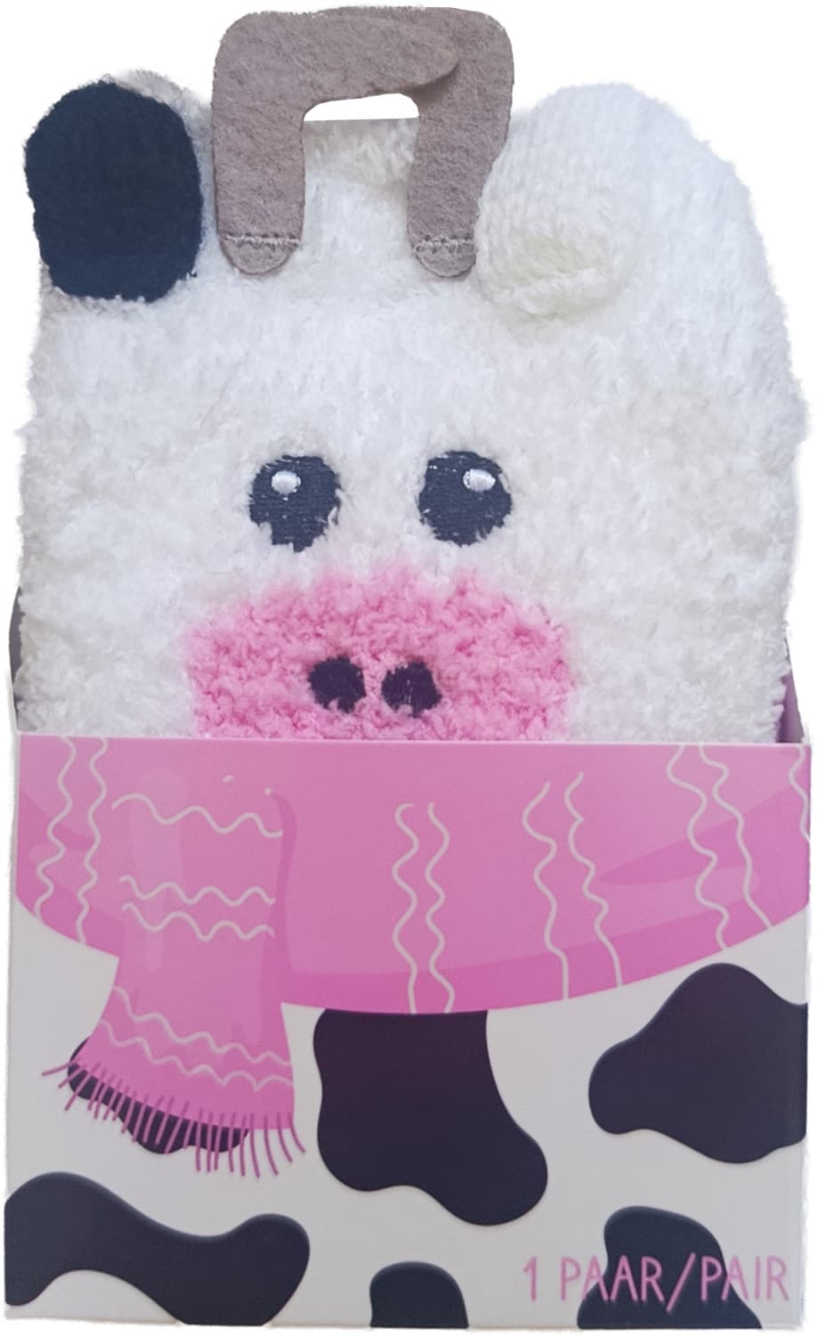 Damen Kuschelsocken mit 3D Design Kuh
