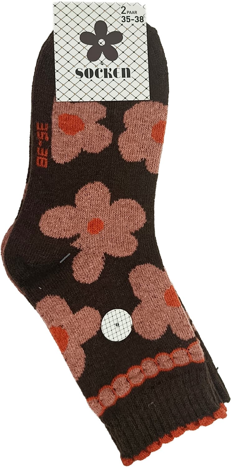 Damen Socken Blumendesign 2er Pack