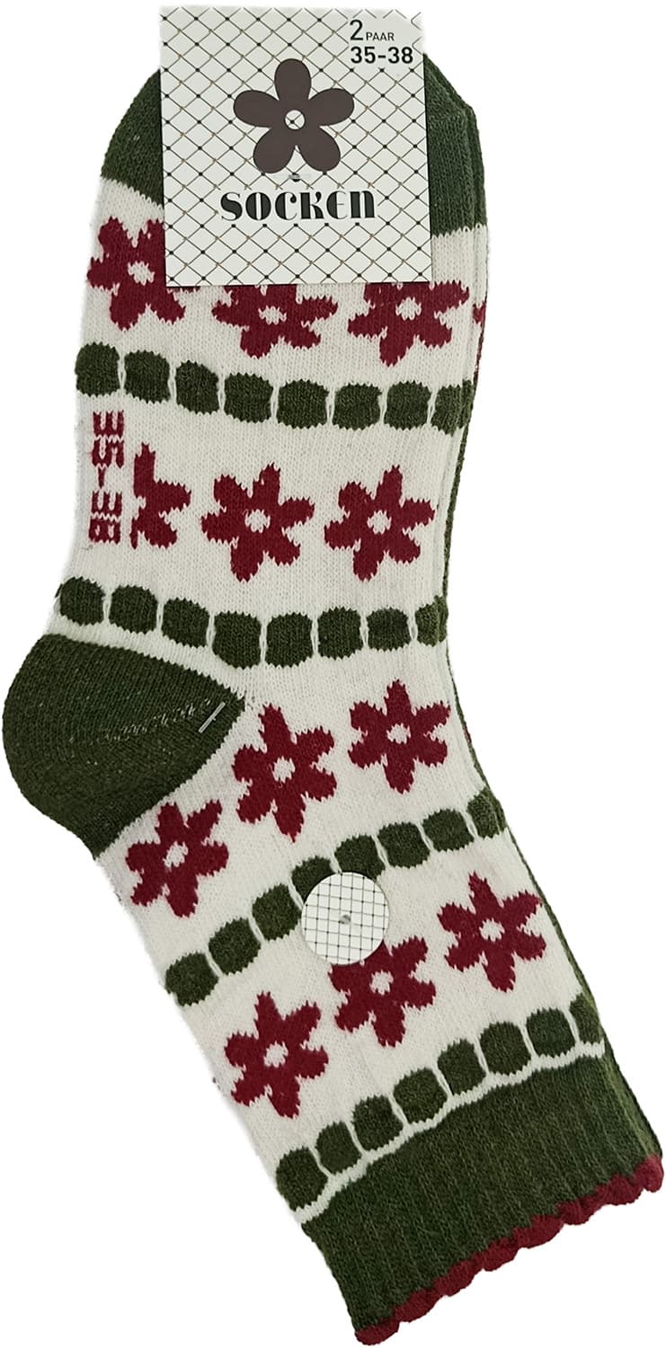 Damen Socken Blumendesign 2er Pack