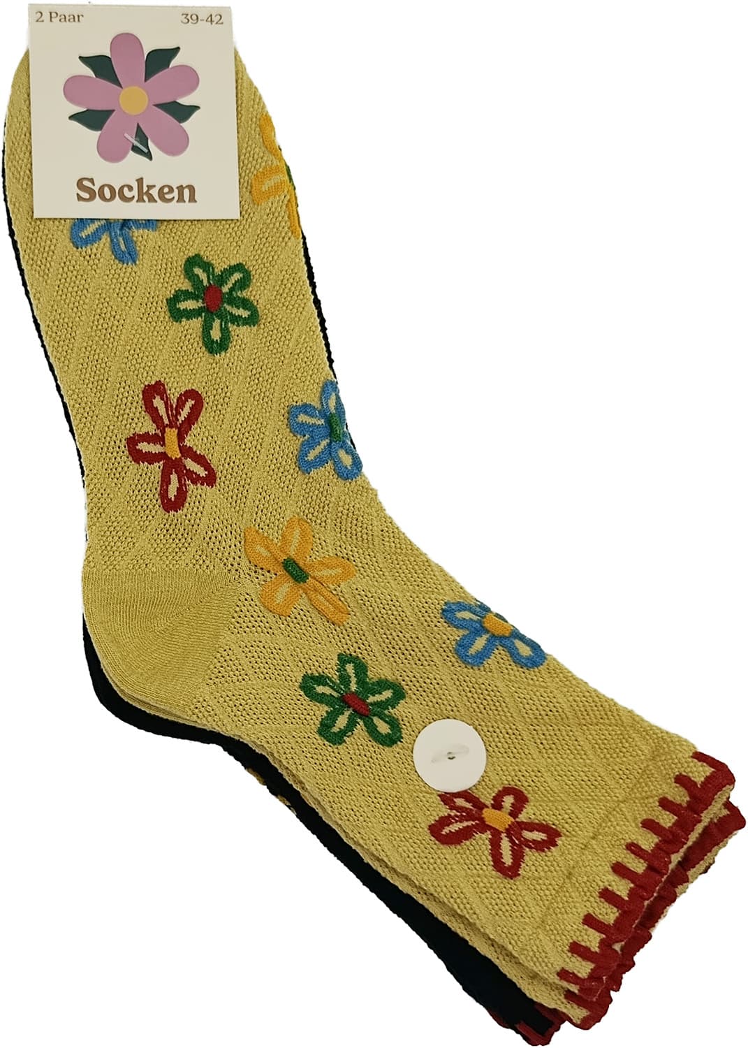 Damen Socken Flower 2er Pack