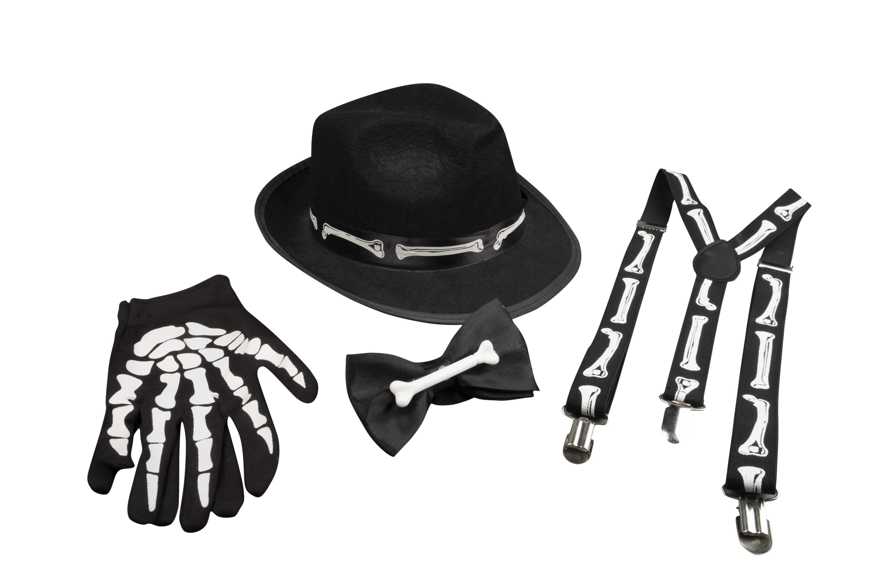 Makotex - Hosenträger.Hut.Handschuhe.Knochen 980981299