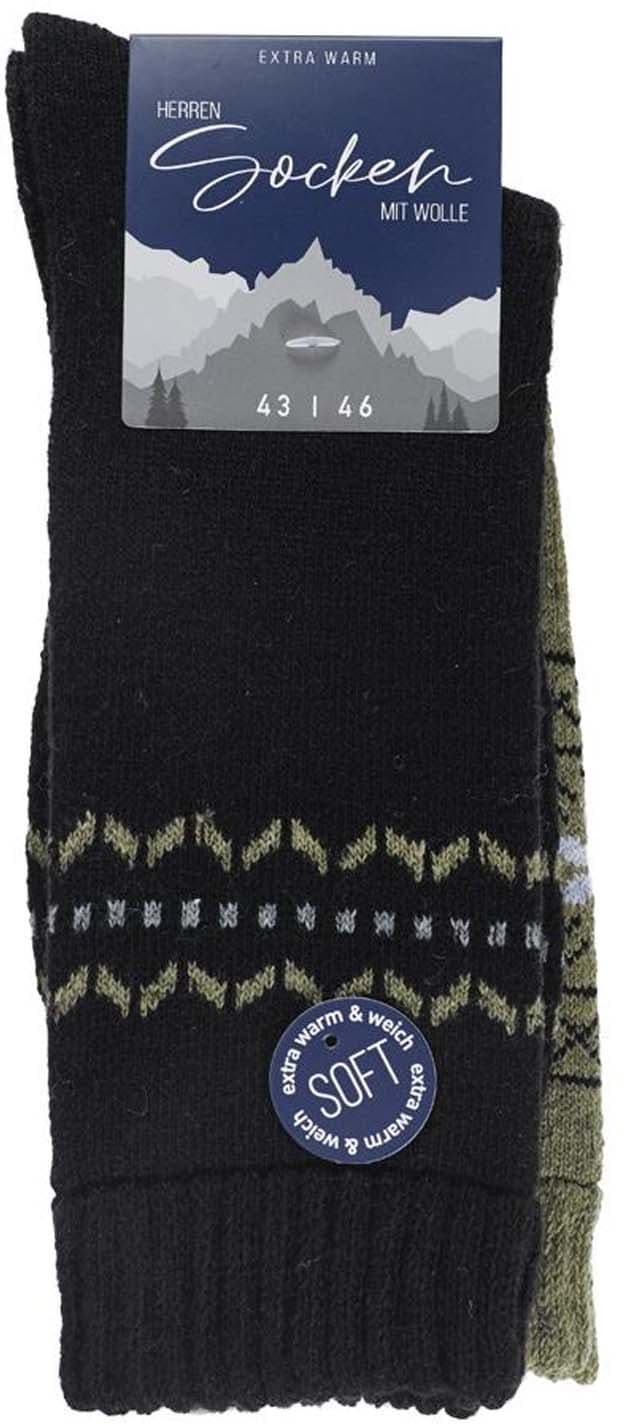 Herren Wintersocken mit Wolle 2er Pack