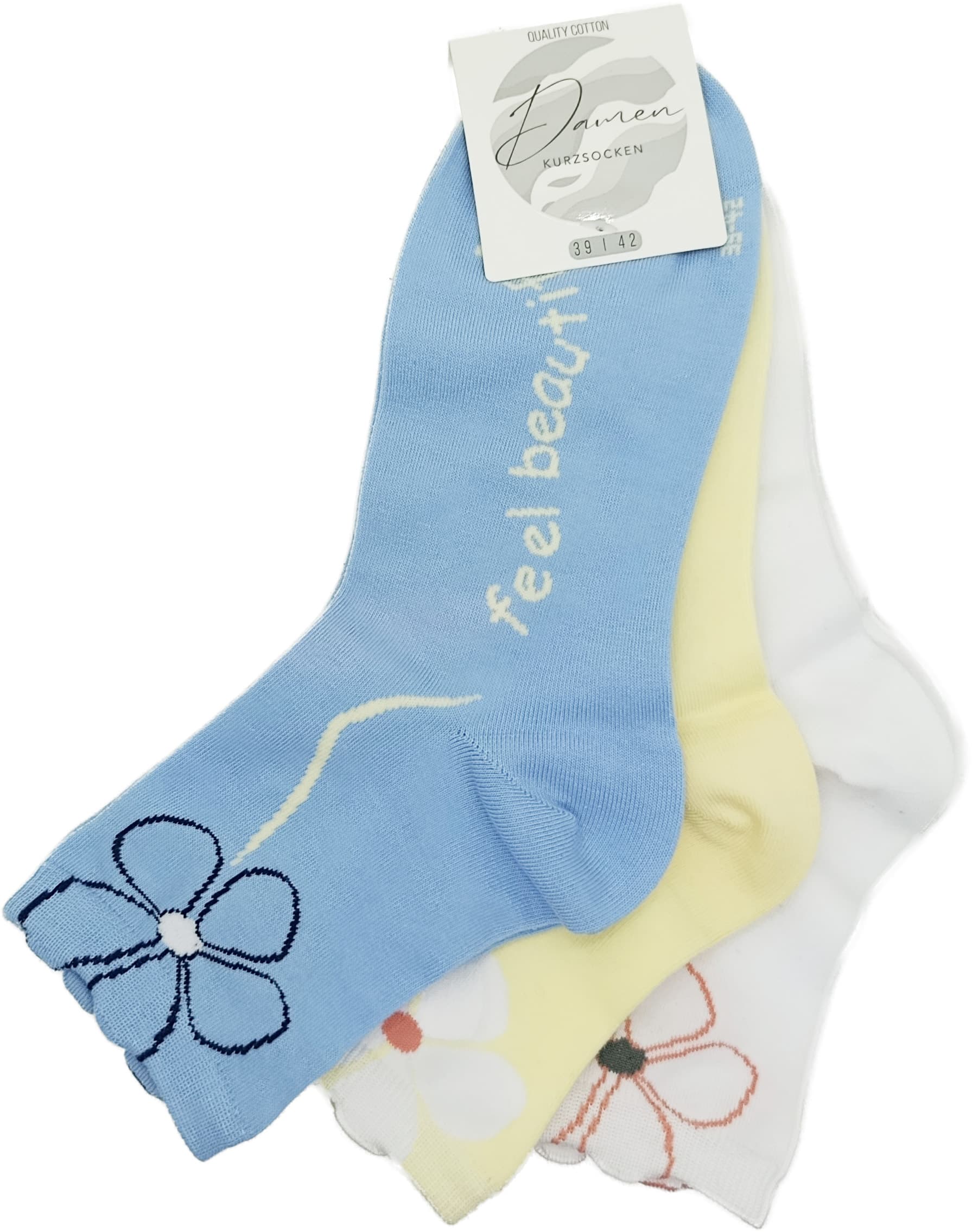 Damen Kurzsocken Beautiful 3er Pack