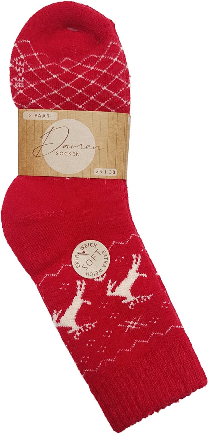 Damen Wollsocken Hirsch 2er Pack
