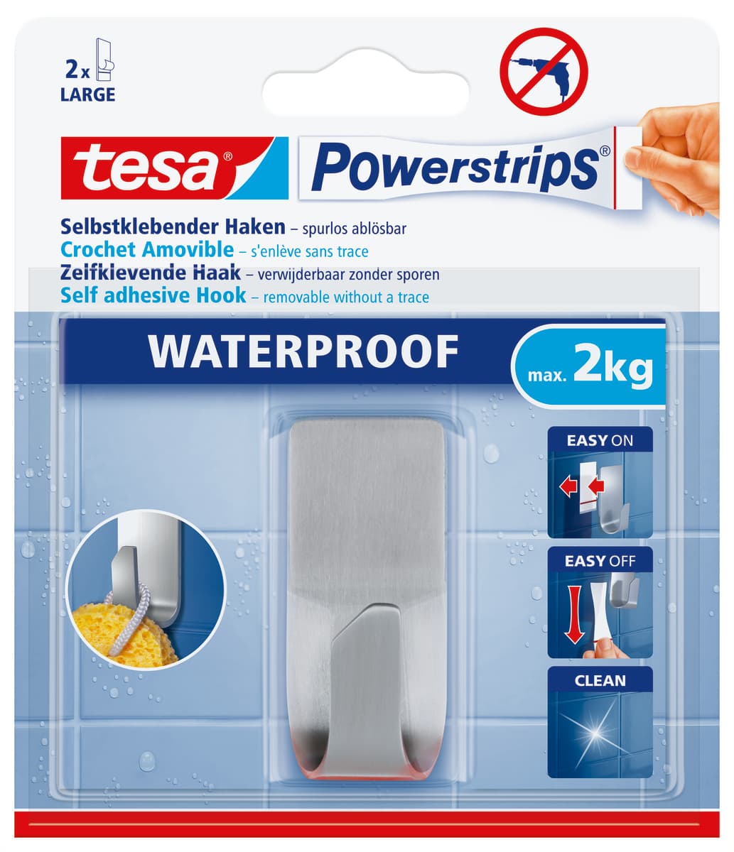 tesa Powerstrips® Waterproof
Haken Zoom, Metall