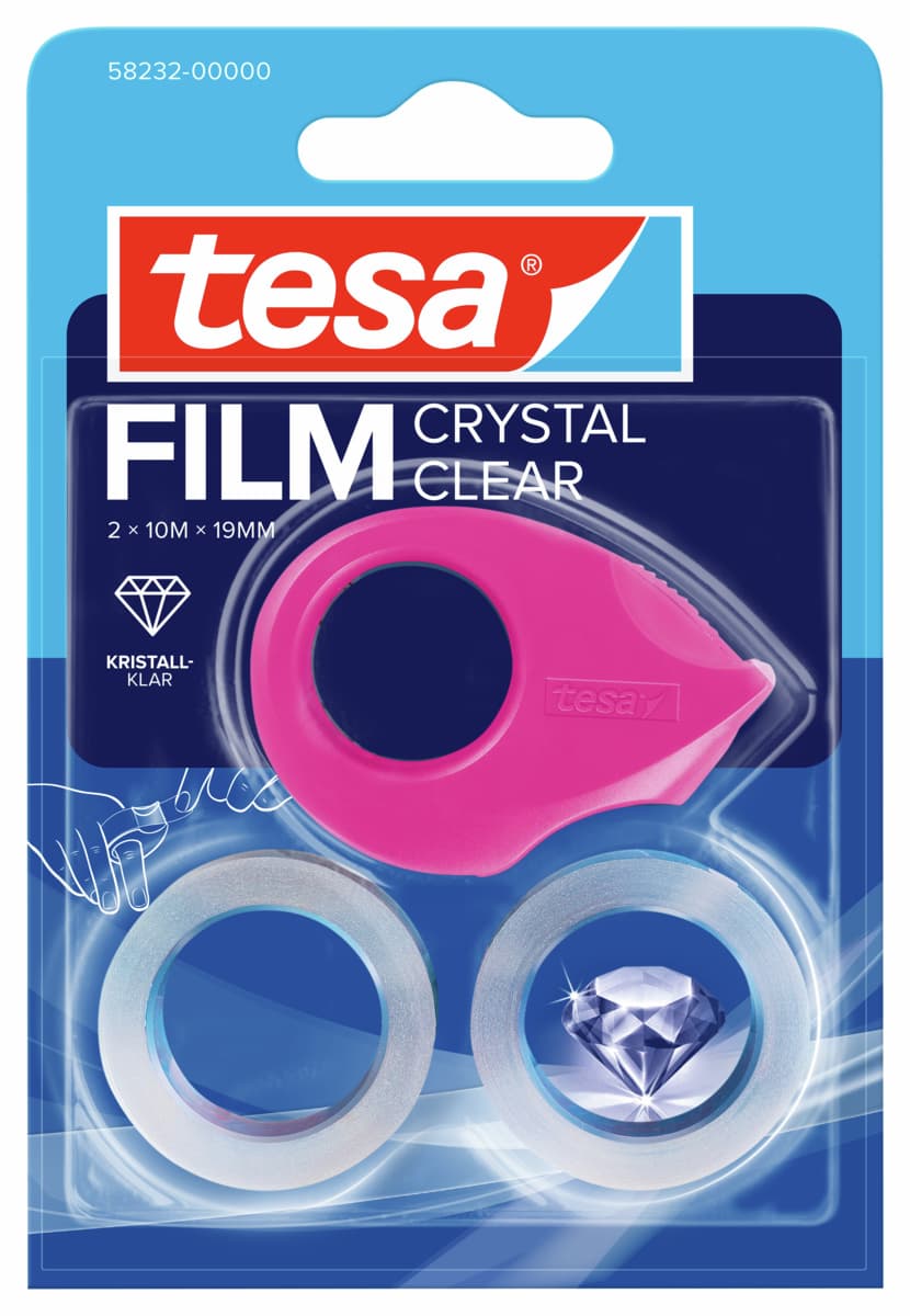 tesafilm® Mini Abroller bunt mit 2x Crystal Clear 10m:19mm