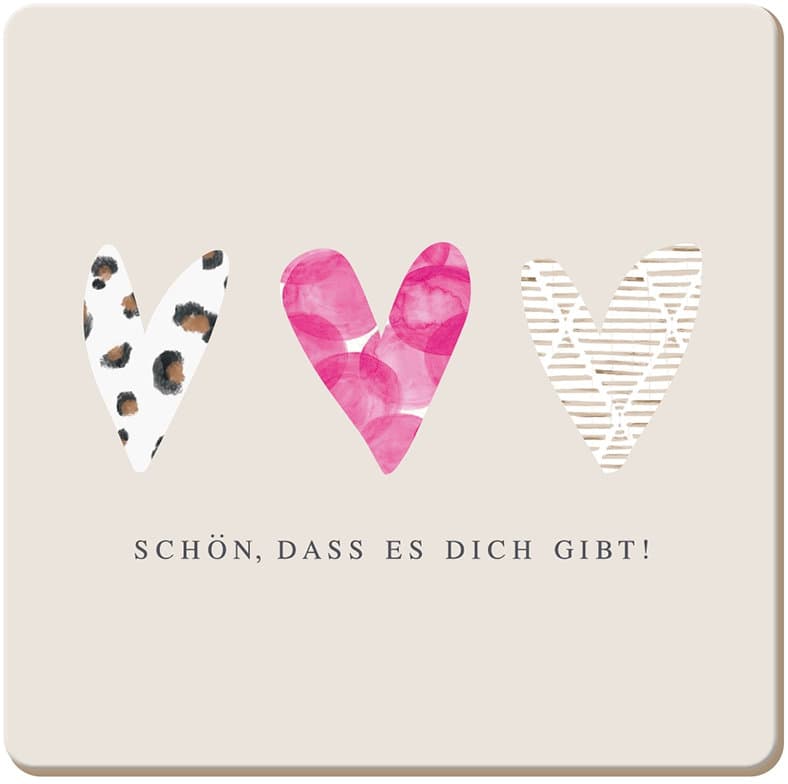GRAFiK WERKSTATT Korkuntersetzer Schön, dass es Dich gibt!