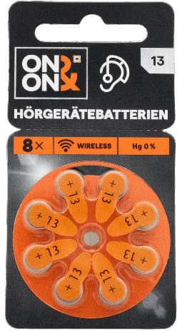 ON&ON Hörgerätebatterie Typ 13 1,45V 8er Pack