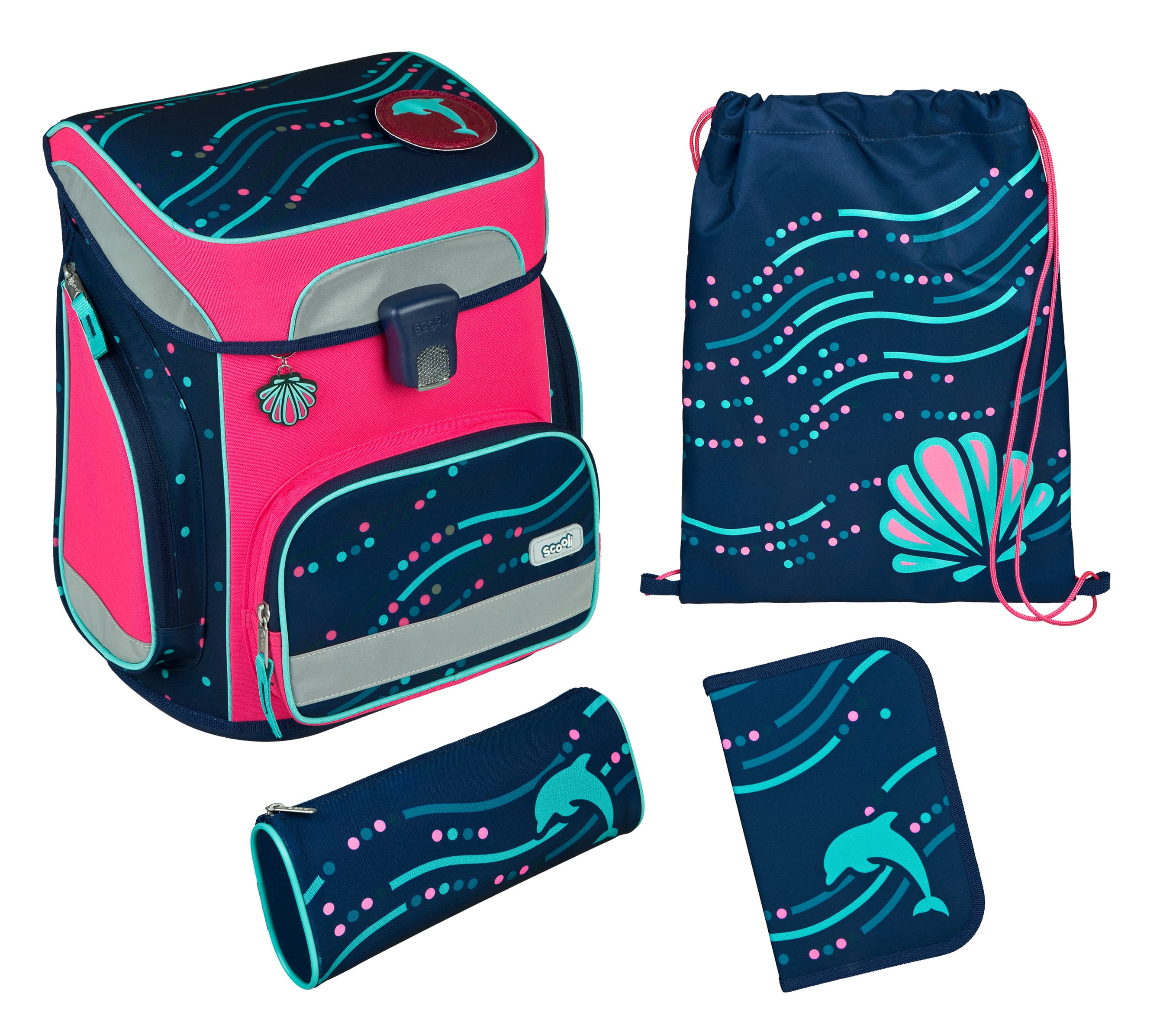 Disney EasyFit Glow Edition Schulranzen-Set Dotty Dolphin