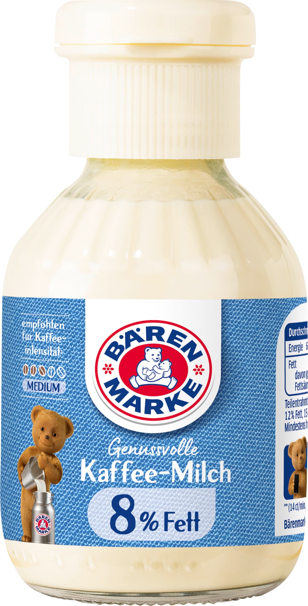 BÄRENMARKE Genussvolle Kaffee-Milch 8% 170g Glasflasche