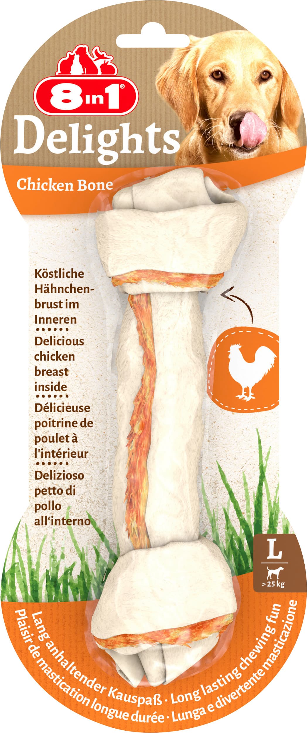 8in1 Delights Chicken Bone L Hundesnack