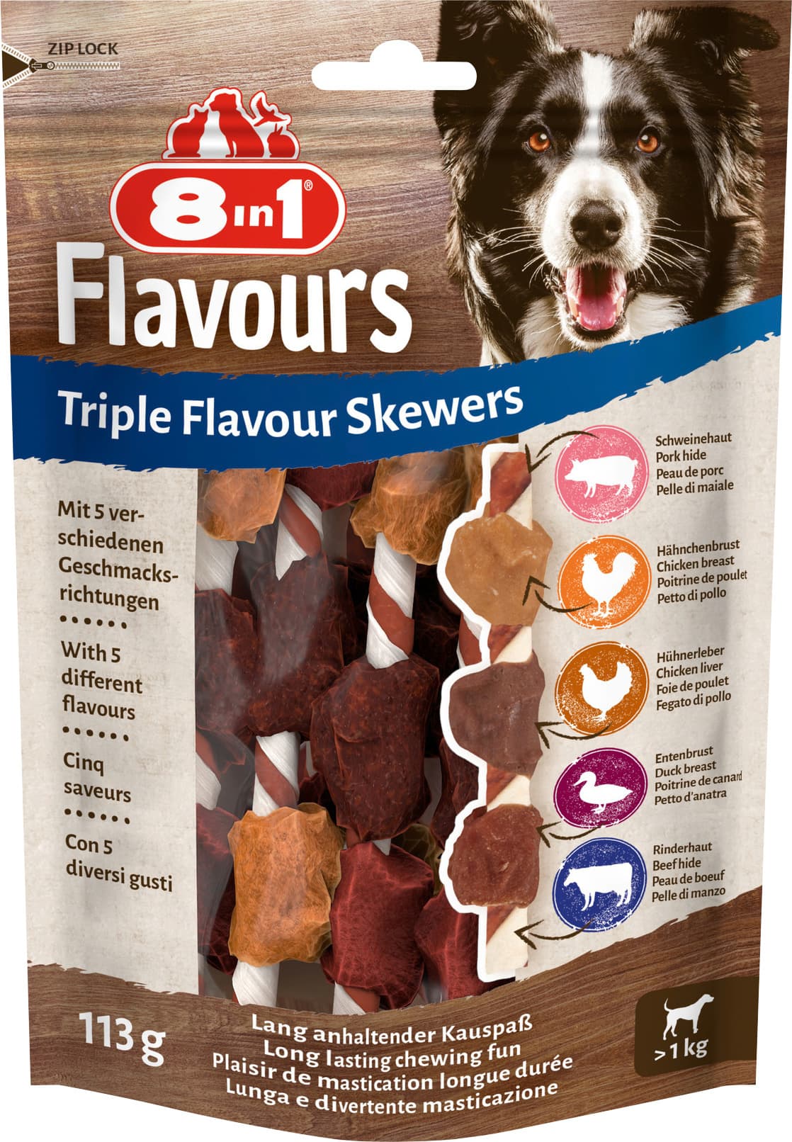 8in1 TRIPLE FLAVOUR skewers 113g