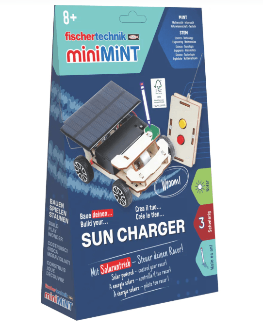 fischertechnik miniMINT SunCharger Solar-Fahrzeug Holzbausatz ab 8 Jahren
