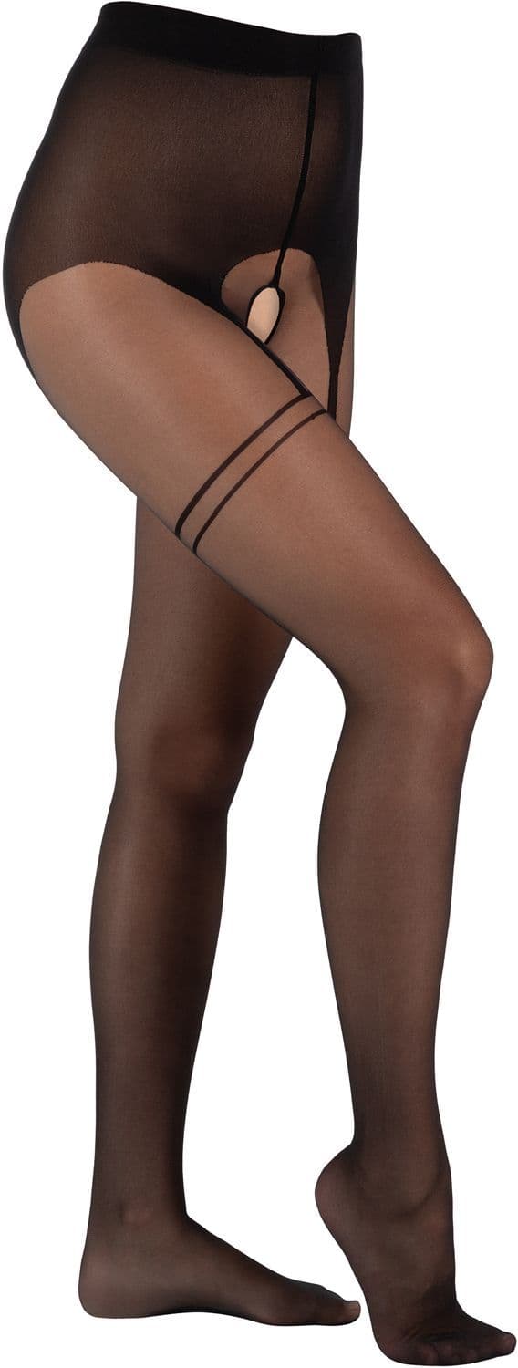 camano Damen Feinstrumpfhose Fashion Tights Crotchless Overknee 20 DEN