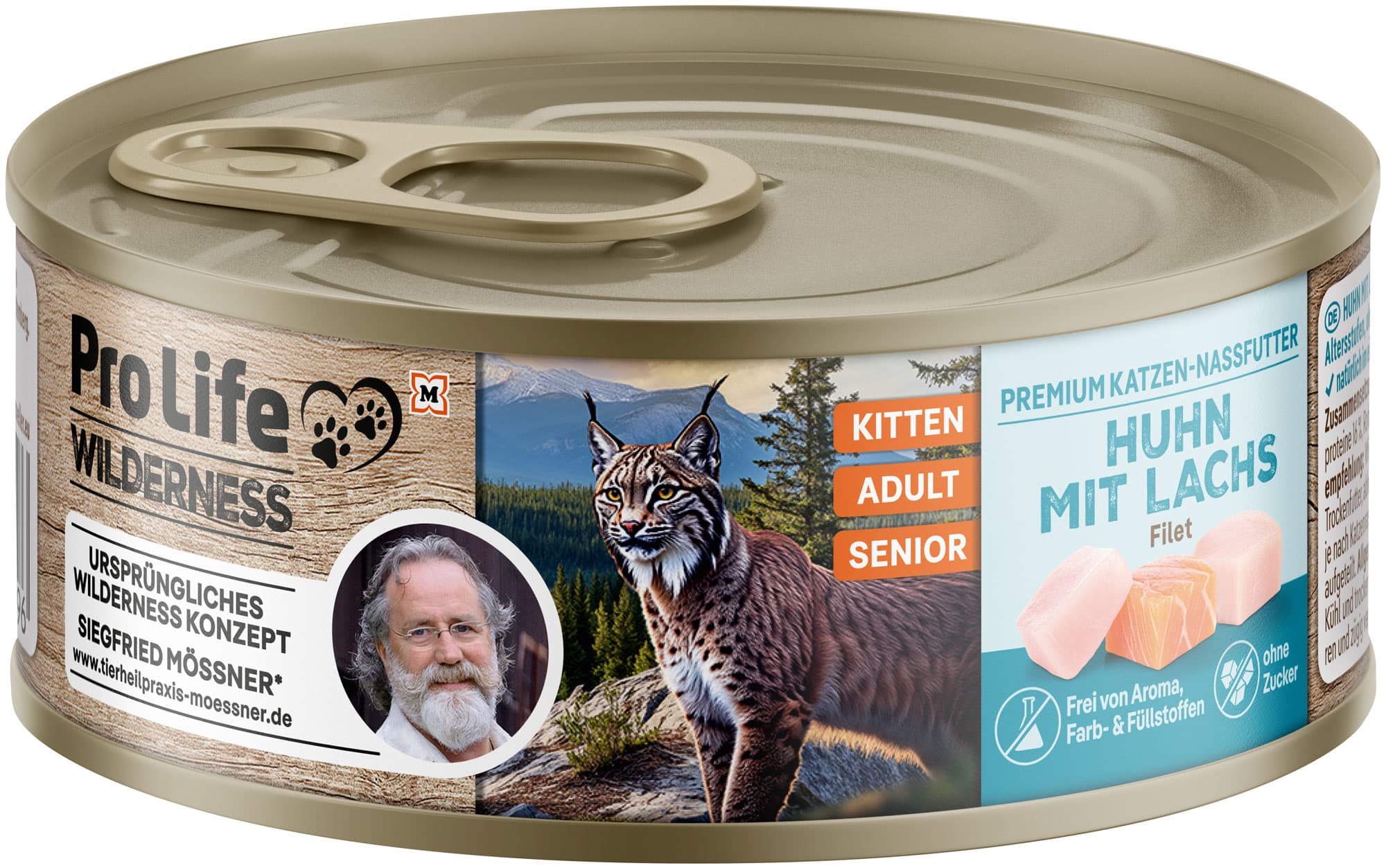 Pro Life Wilderness Katzennassfutter Huhn mit Lachs Filet im eigenen Saft