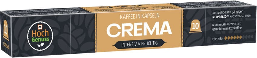 Hochgenuss Kaffeekapseln Crema