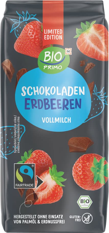 BIO PRIMO Bio Erdbeeren in Vollmilchschokolade