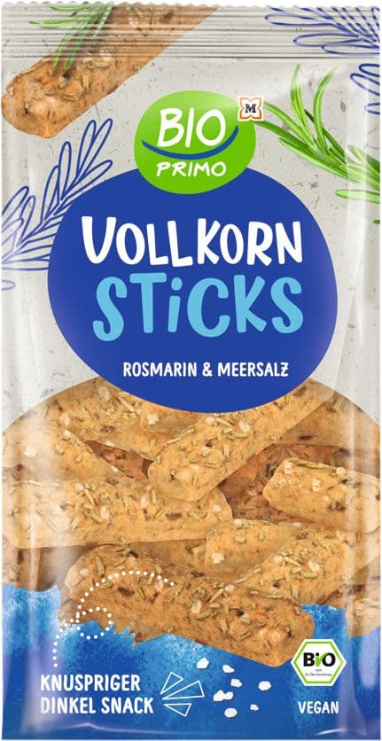 BIO PRIMO Bio Vollkorn Sticks Rosmarin & Meersalz