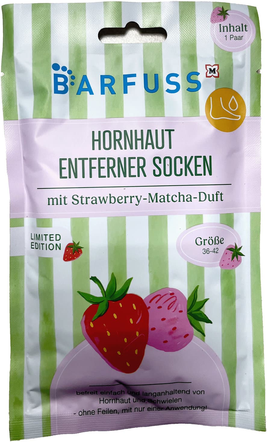BARFUSS Hornhautentferner Socken Strawberry Matcha