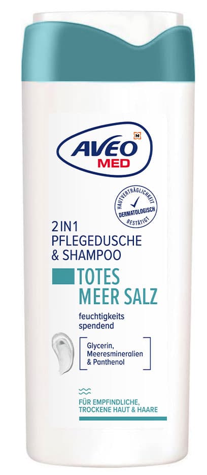 AVEO MED 2in1 Pflegedusche & Shampoo Totes Meersalz