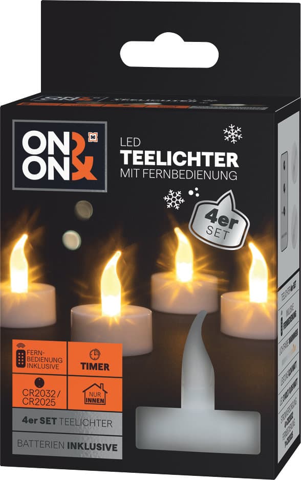 ON&ON LED-Teelichter 4er Pack