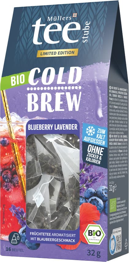 Müllers Teestube Bio Früchtetee Cold Brew Blueberry Lavender