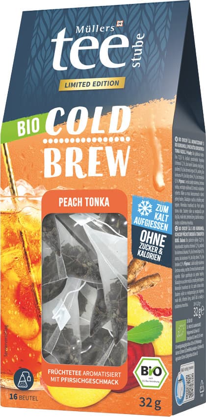 Müllers Teestube Bio Früchtetee Cold Brew Peach Tonka