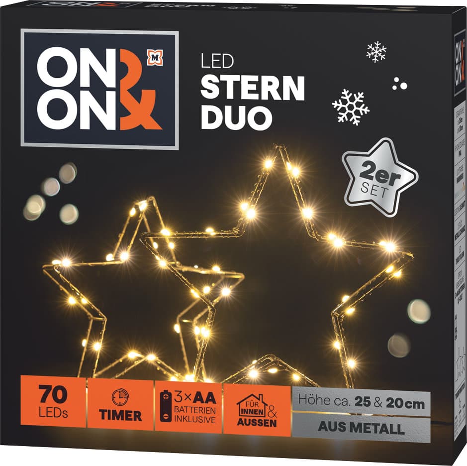 ON&ON LED-Stern 2er Pack