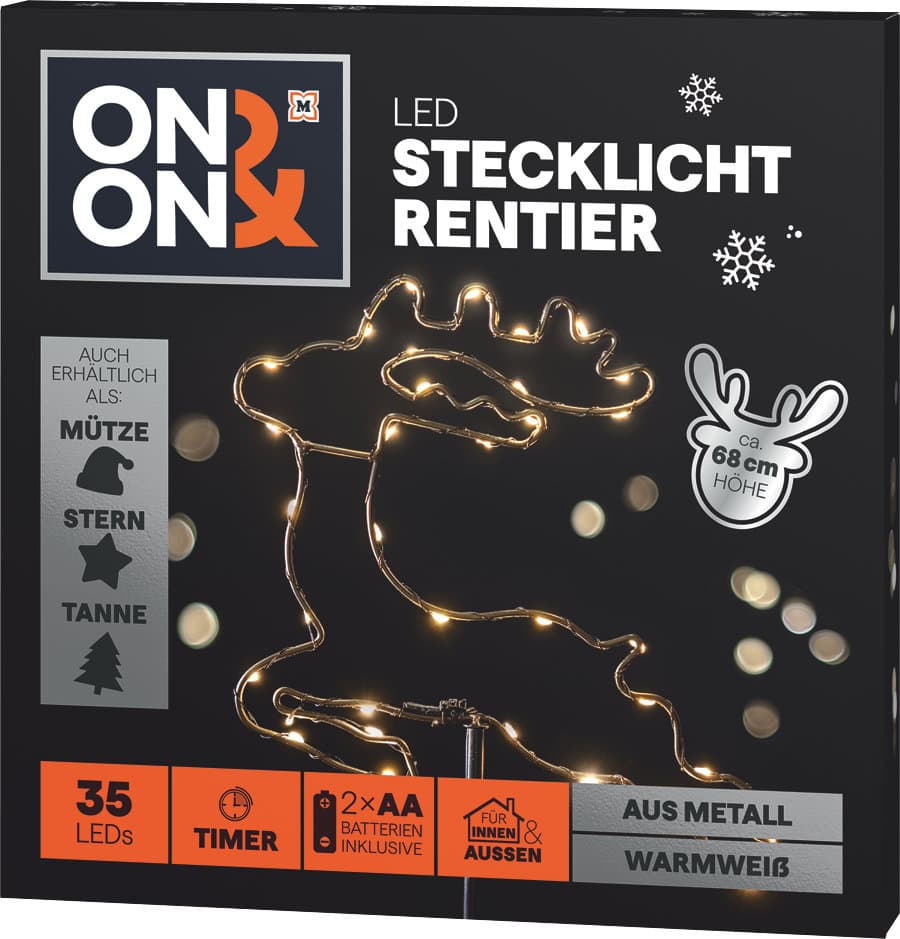 ON&ON LED-Stecklicht Rentier