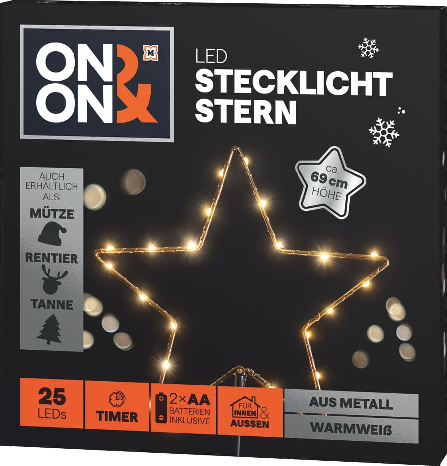 ON&ON LED-Stecklicht Stern