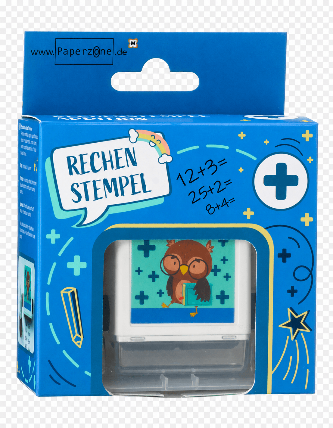 PAPERZONE Rechenstempel Addition 2 Rollen variabel einstellbar 3cm x 5cm x 4,5cm