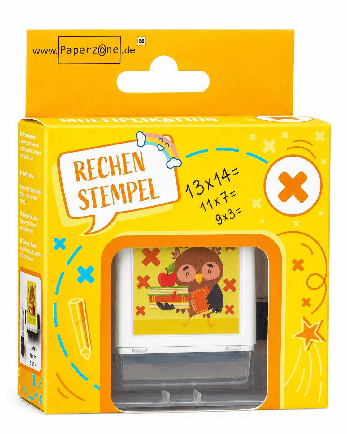 PAPERZONE Rechenstempel Multi 2 Rollen variabel einstellbar 3cm x 5cm x 4,5cm