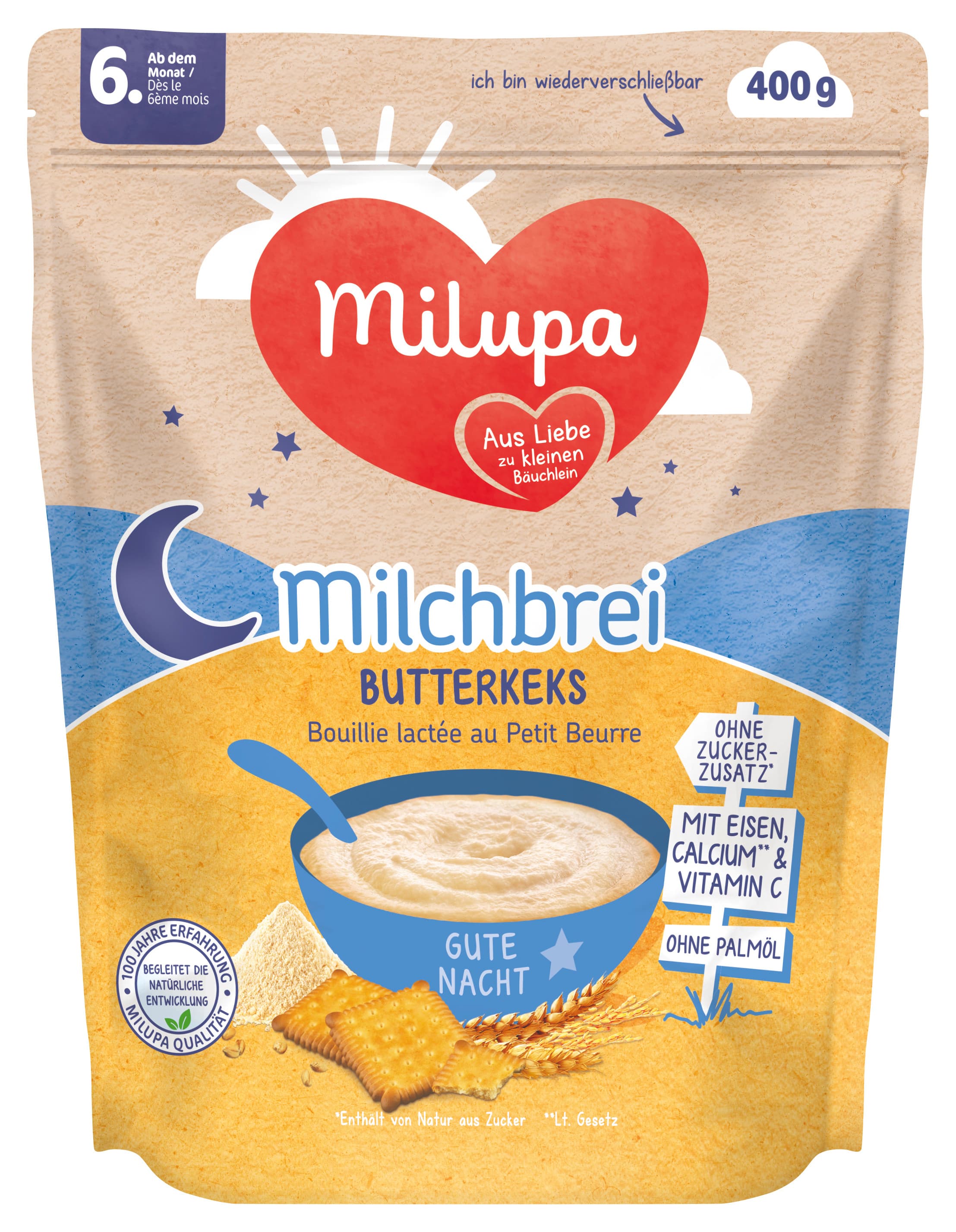 MILUPA Tejes Kása Vajas Keksz Jó Éjt 6 hónapos kortól