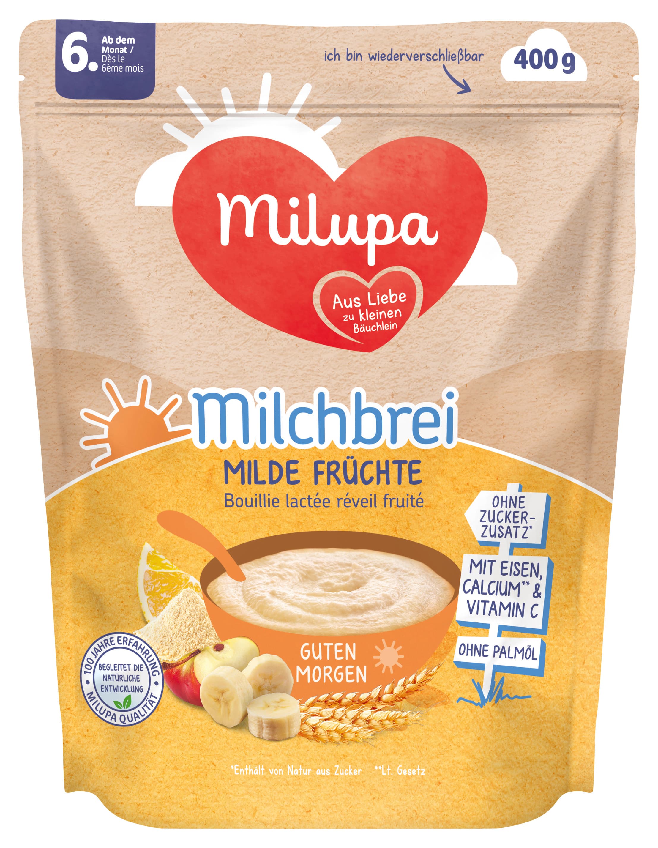 MILUPA Milchbrei Milde Früchte Guten Morgen ab dem 6. Monat