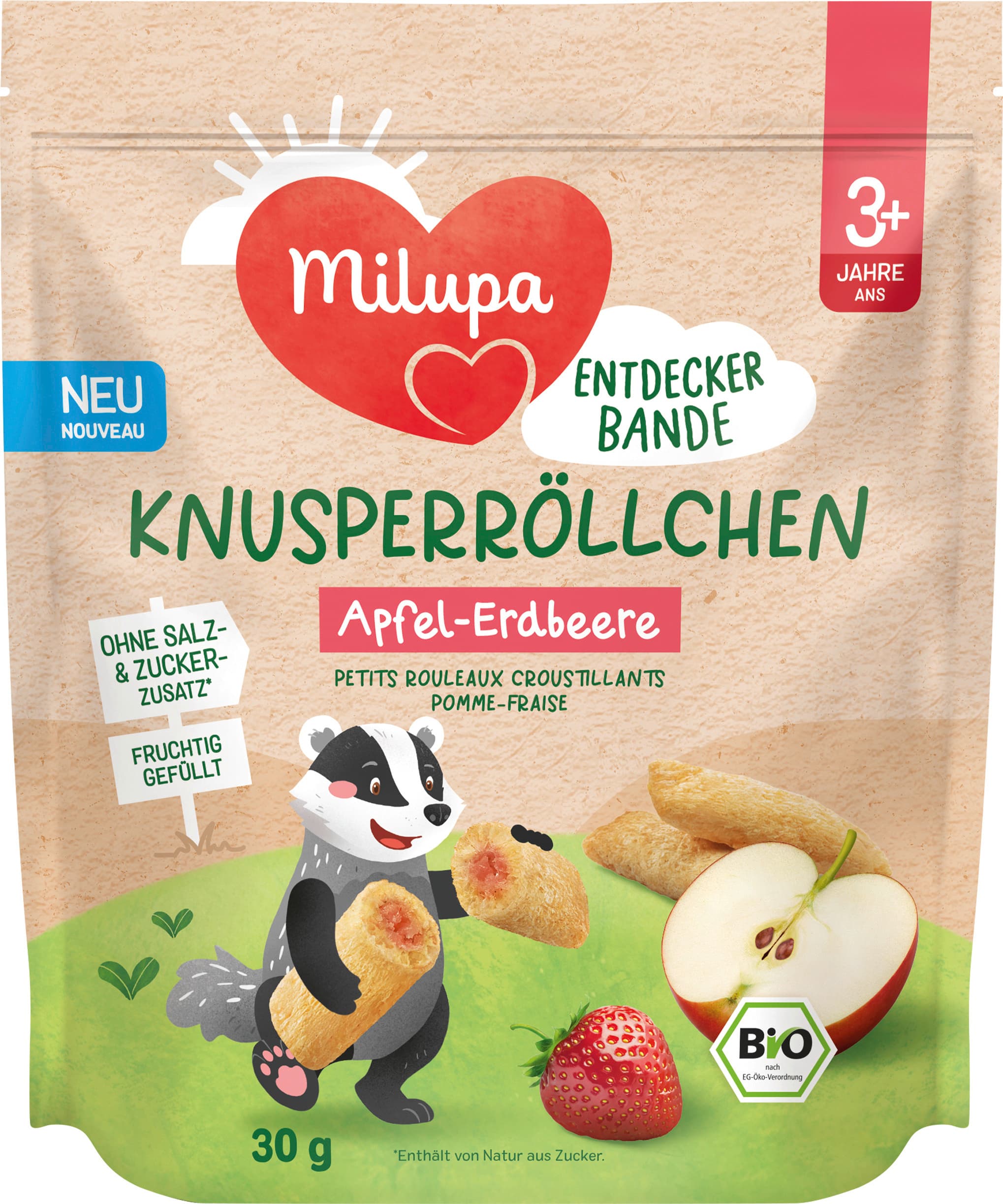 Milupa Knusperröllchen Apfel-Erdbeere
