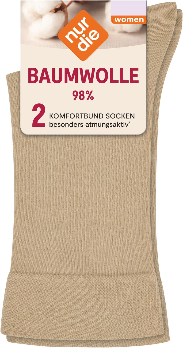 NUR DIE Damen Socken 98% Baumwolle Komfortbund