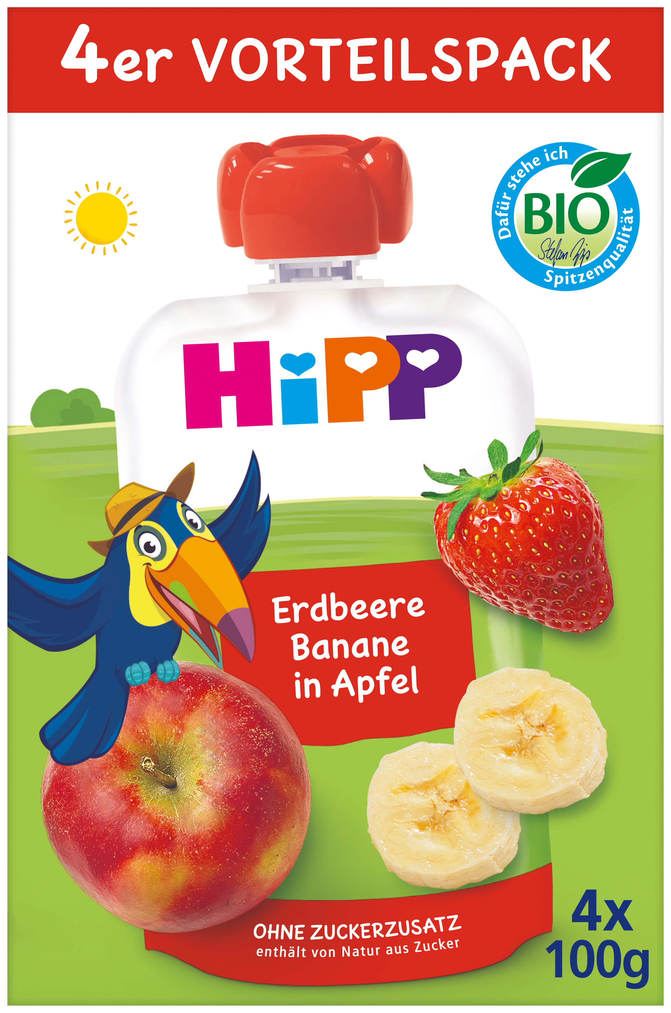 HiPP Bio für Kinder HiPPiS Erdbeere Banane in Apfel