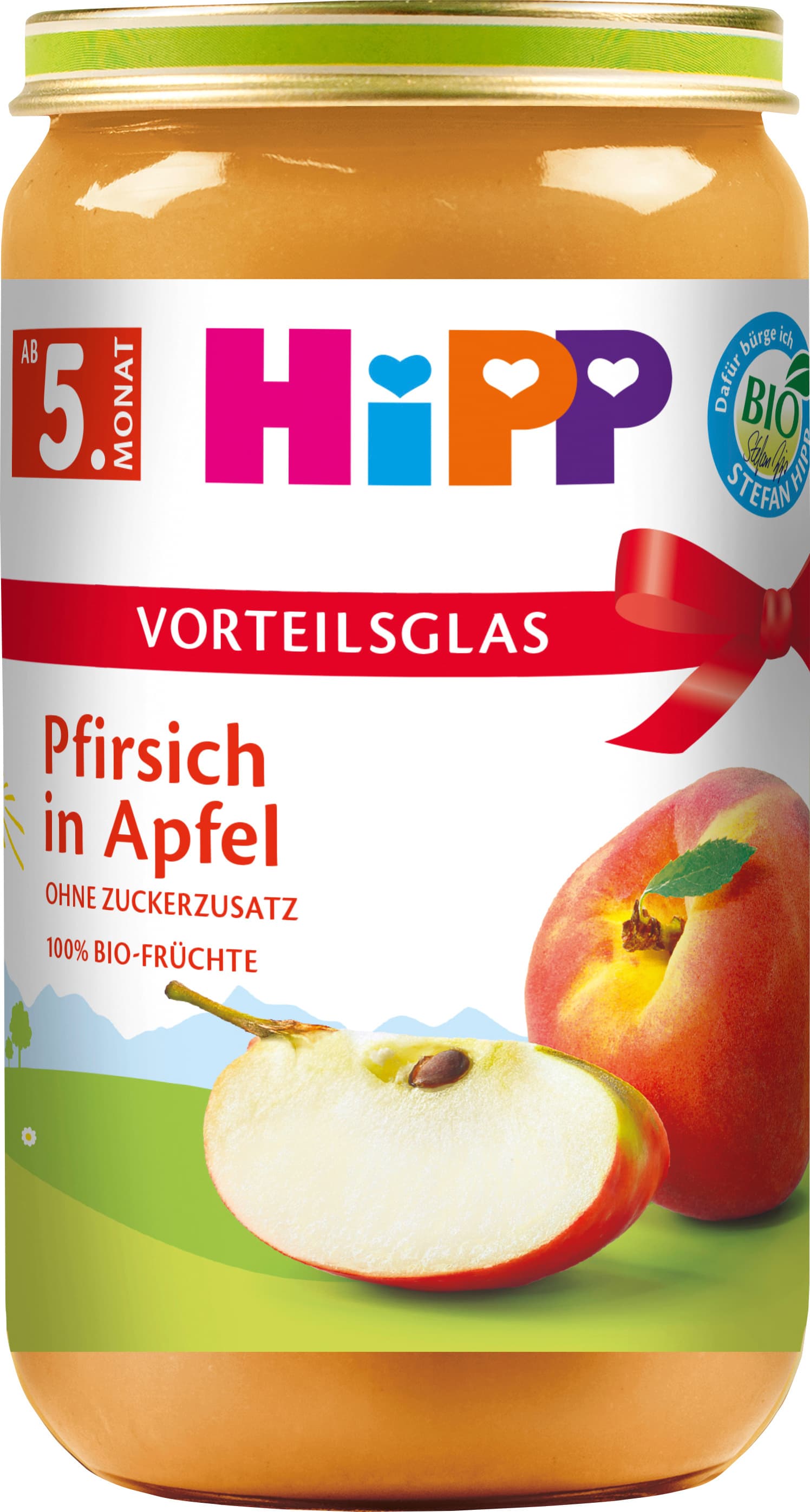 HiPP Bio Früchte Pfirsich in Apfel