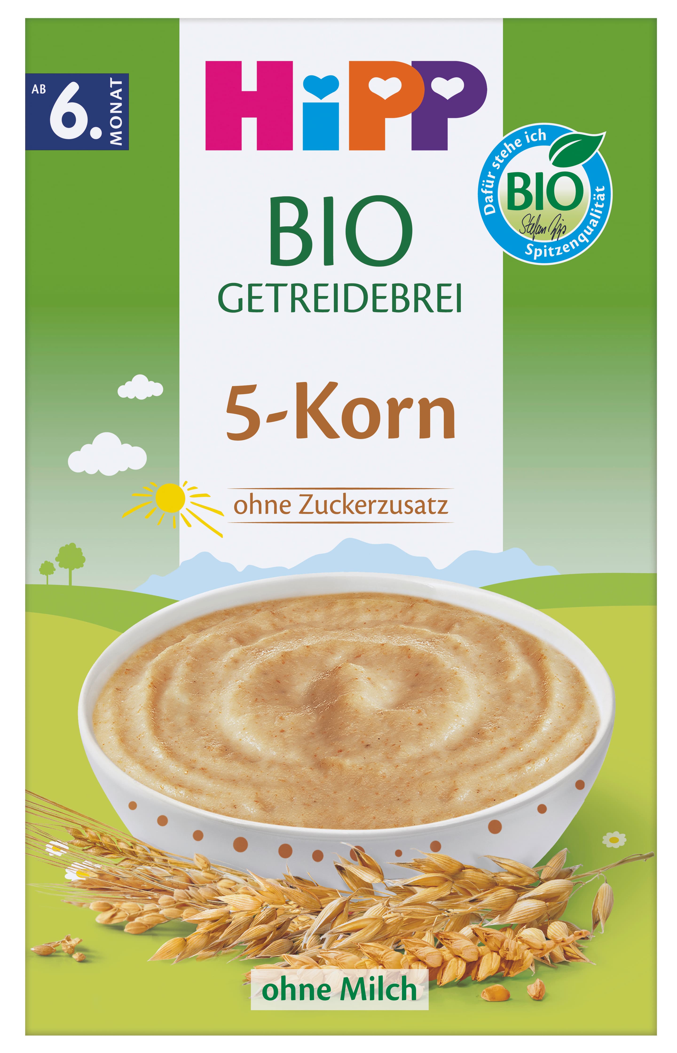 HiPP Bio-Getreidebrei 5-Korn ohne Zuckerzusatz