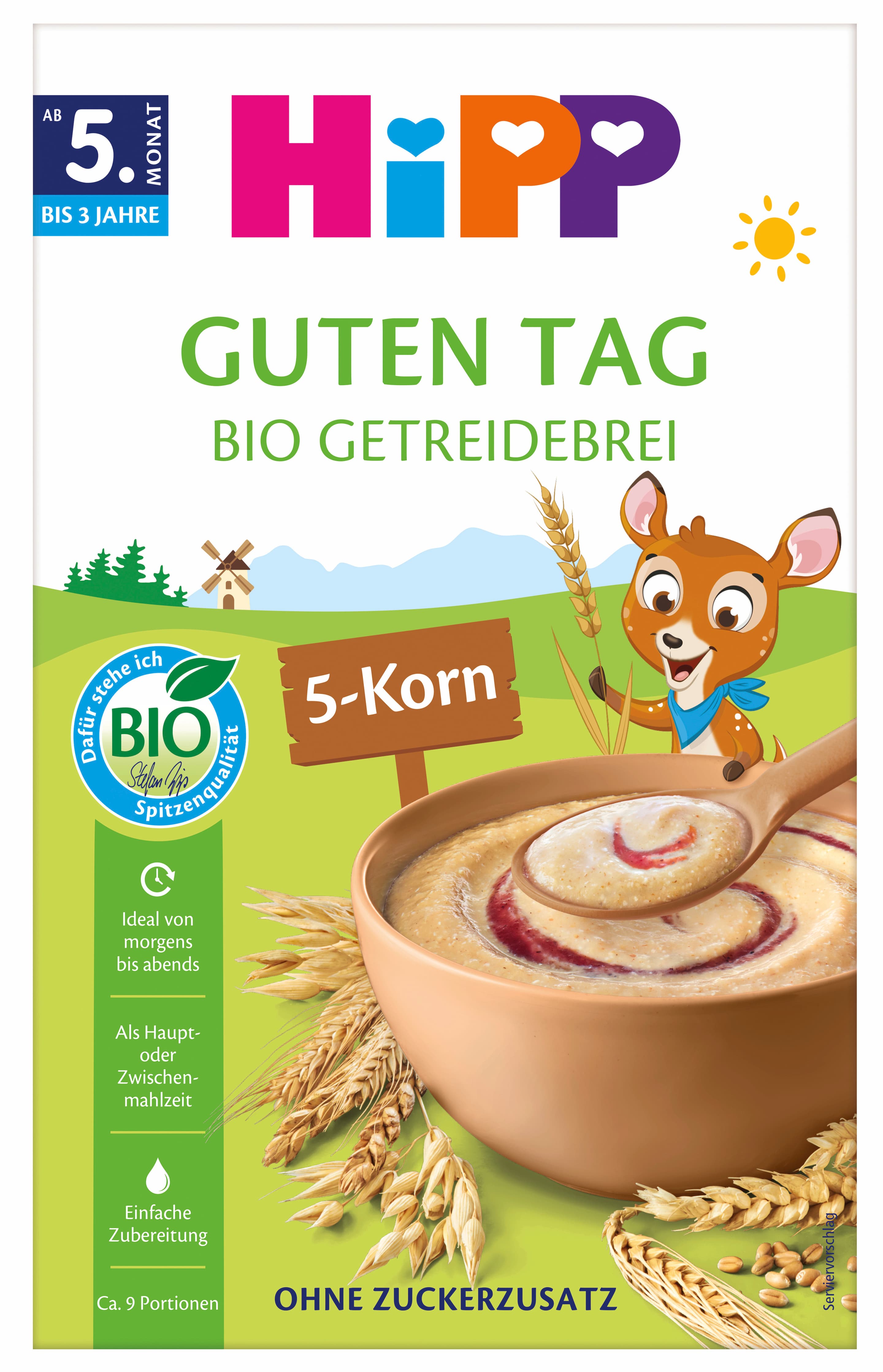 HiPP Bio-Getreidebrei 5-Korn ohne Zuckerzusatz