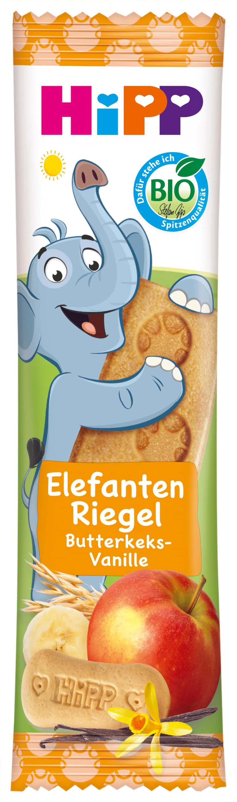 HiPP Bio für Kinder Müesli Riegel Butterkeks in Apfel-Vanille