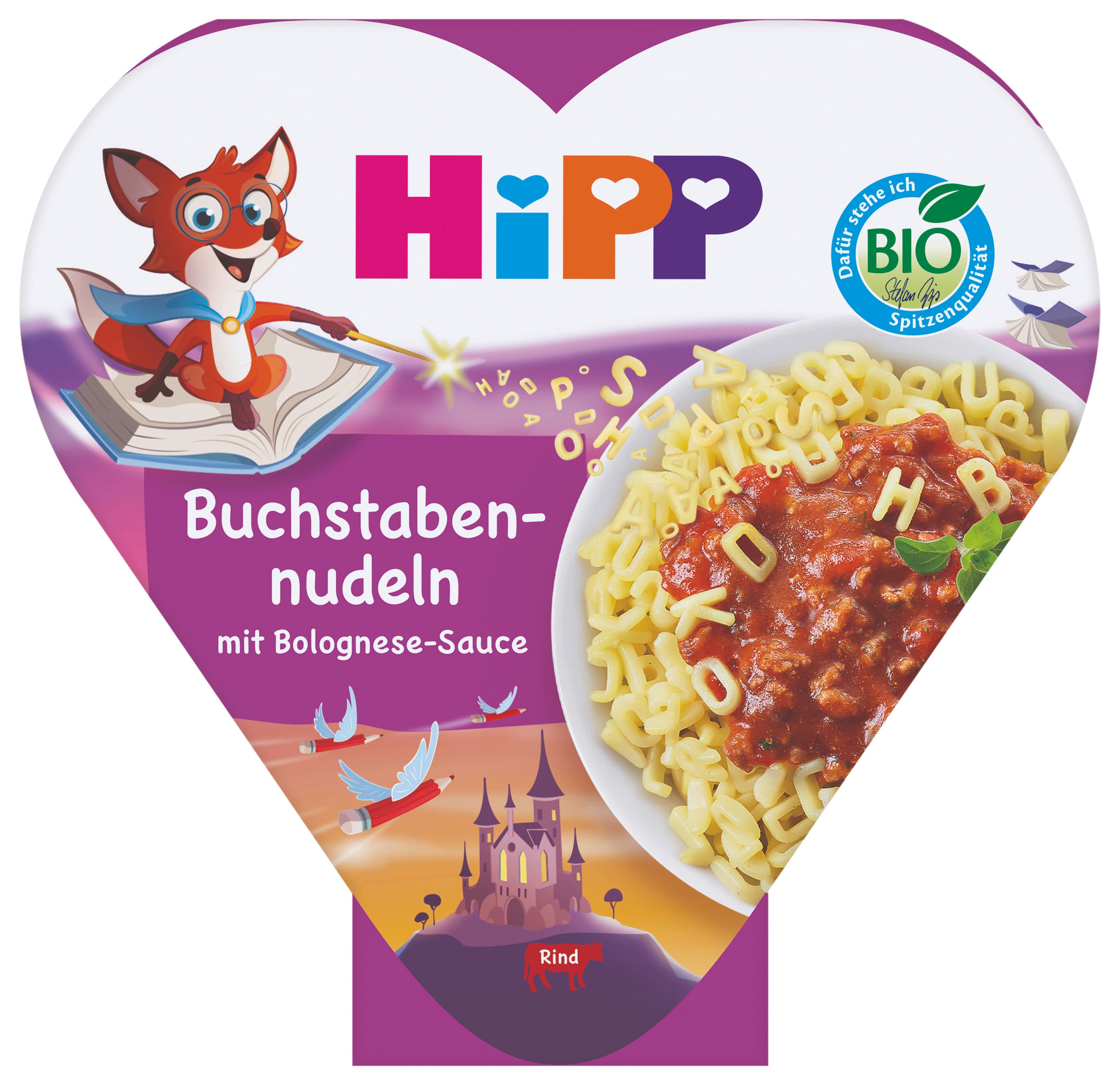 HiPP Bio Buchstabennudeln mit Bolognese-Sauce