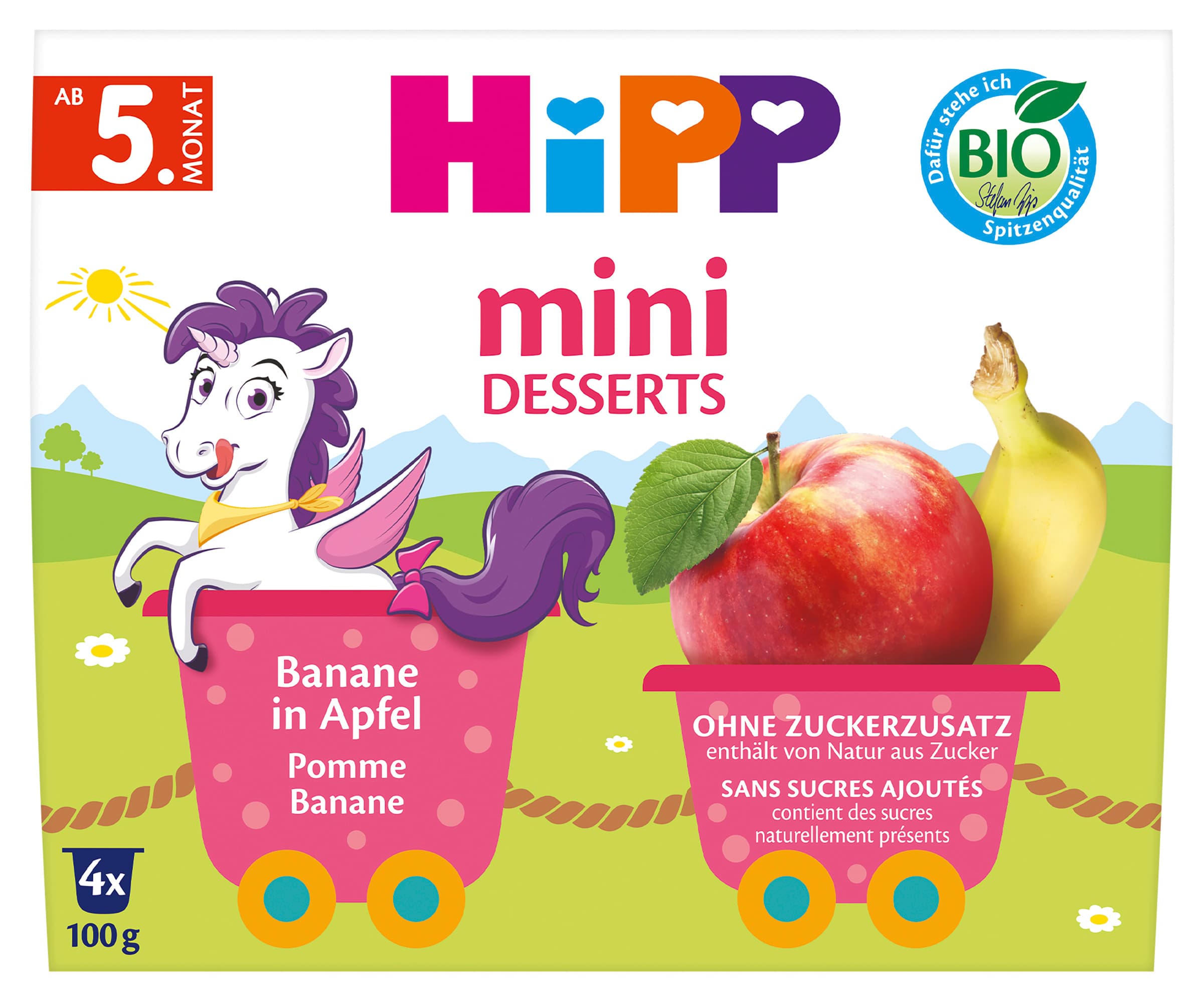 HiPP Bio Mini Desserts im Becher Banane in Apfel