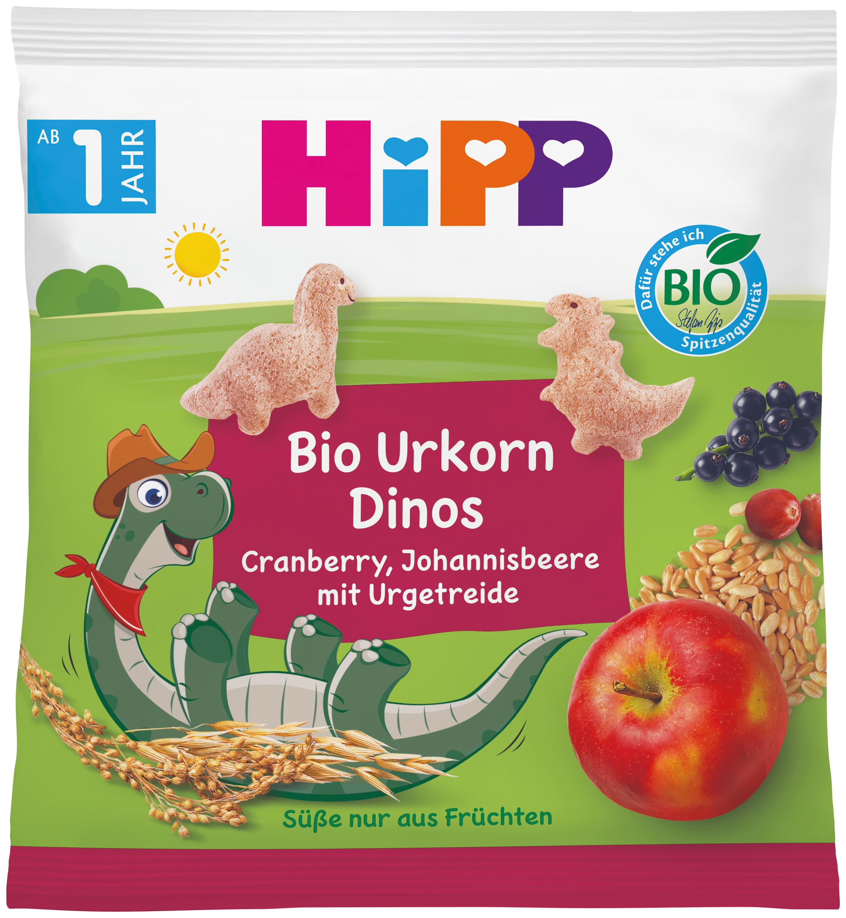 HiPP Bio für Kinder Knabberprodukte Urkorn-Dinos