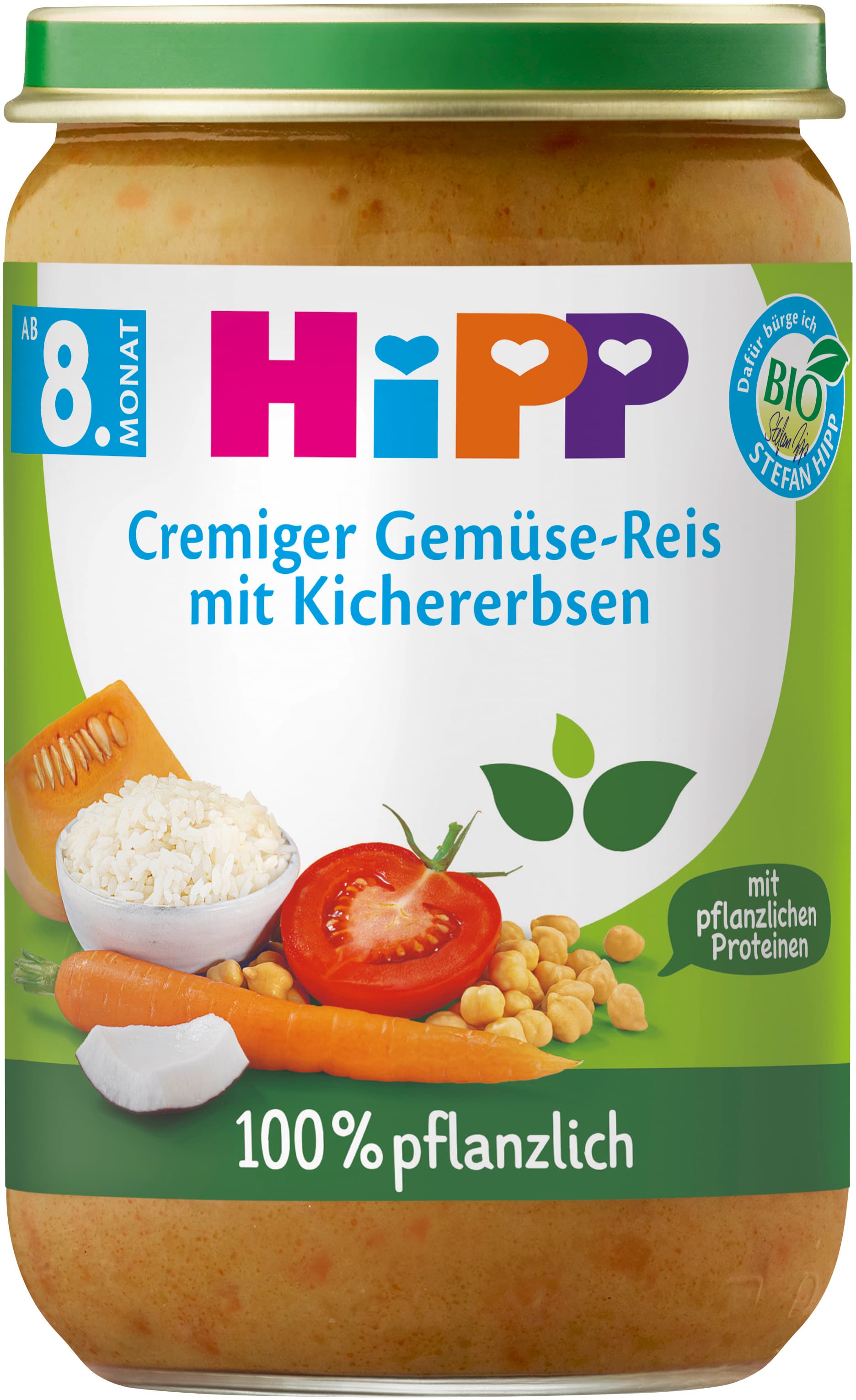 HiPP 100% pflanzlich: Cremiger Gemüse-Reis mit Kichererbsen