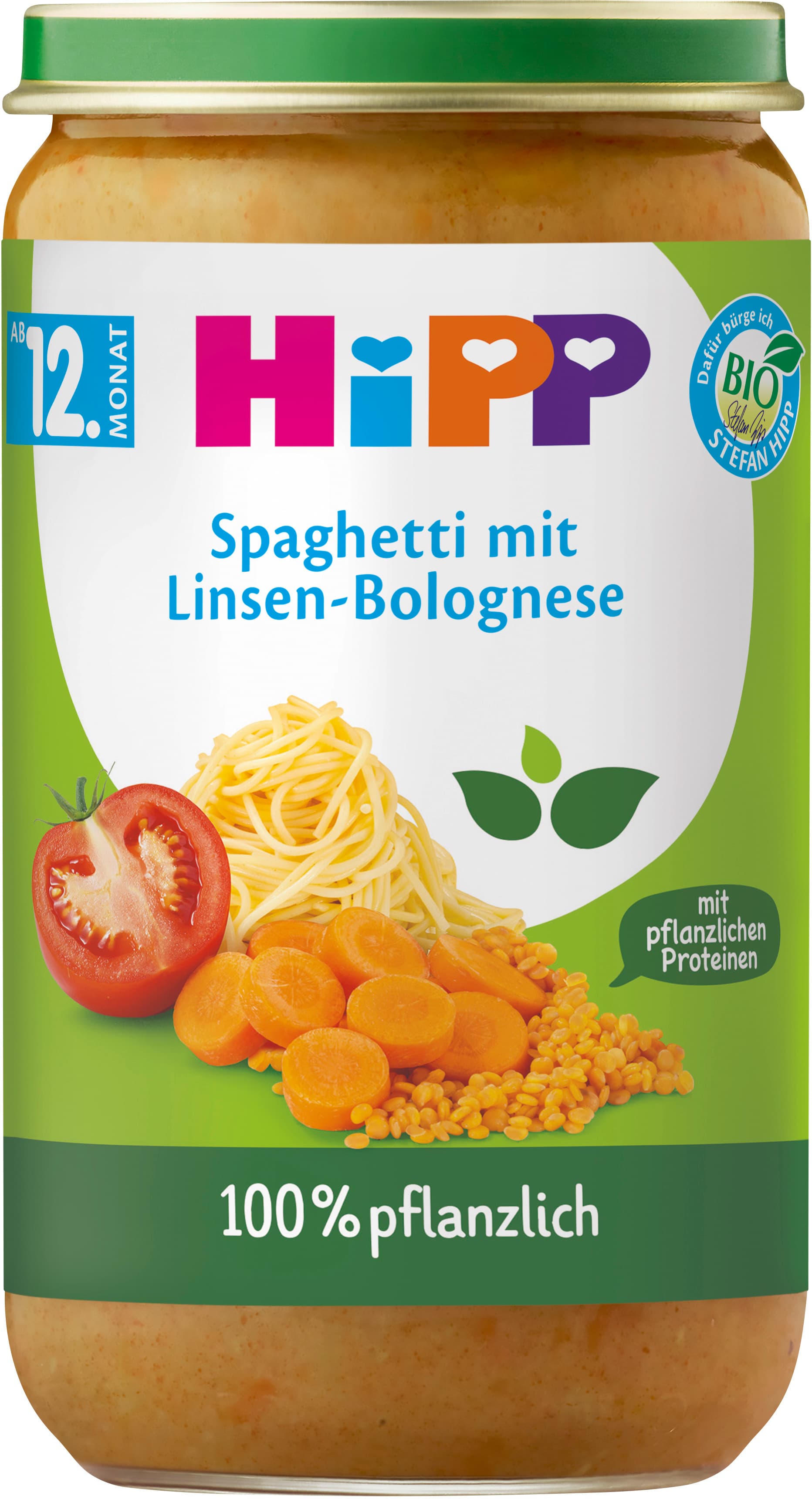 HiPP 100% pflanzlich: Spaghetti mit Linsen-Bolognese