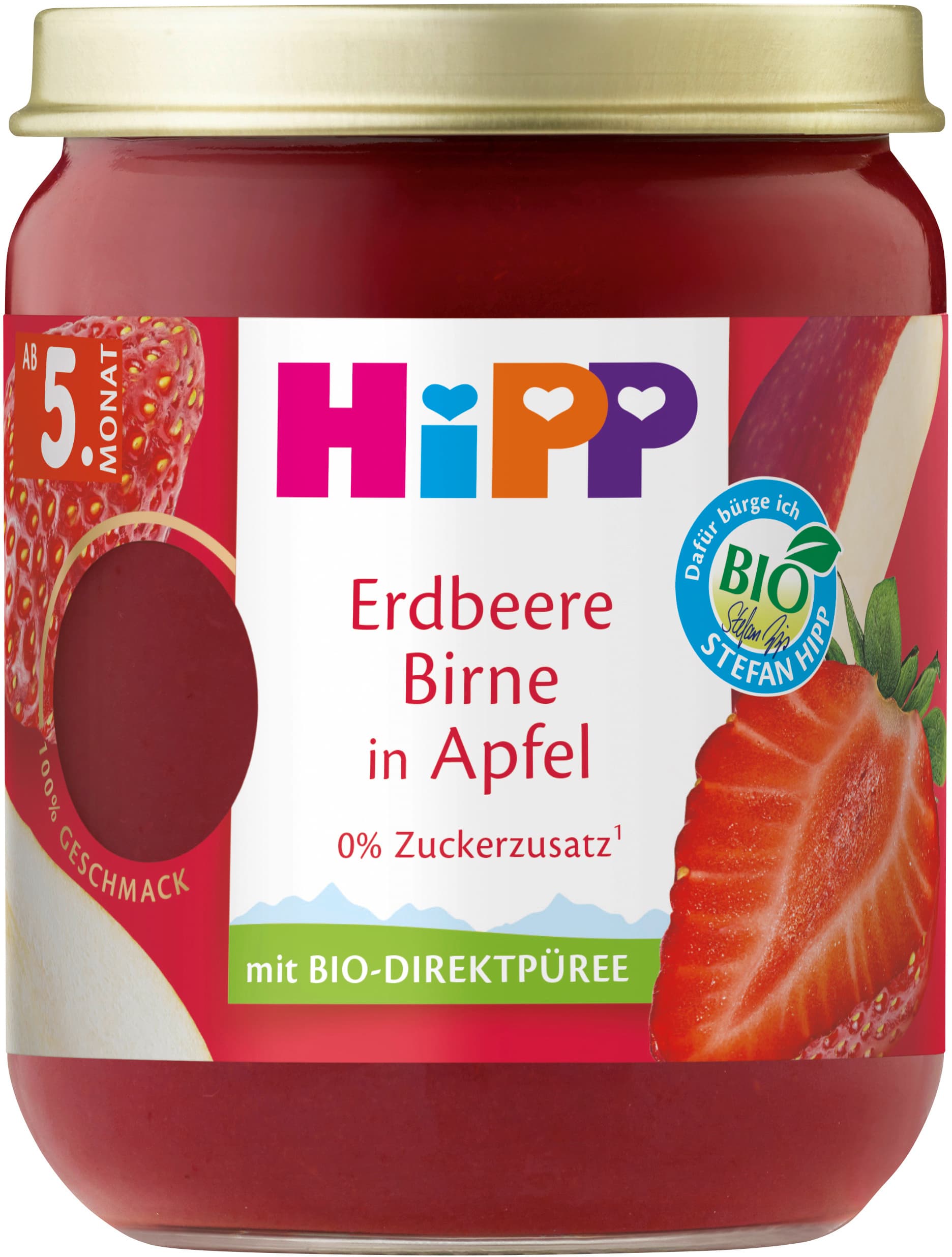 HiPP Bio Früchte Erdbeere Birne in Apfel